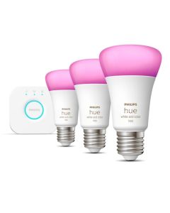 Philips Hue HUE weiß and Color Ambiance Starter-Set (3x E27 Lampe 1100lm