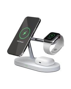 Tech-Protect A12 3in1 Magnetisches kabelloses MagSafe-Ladegerät weiß