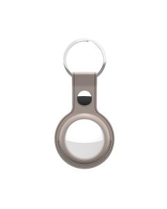 KeyBudz AirTag Keyring Lederetui Schutzetui für AirTag sandbeige