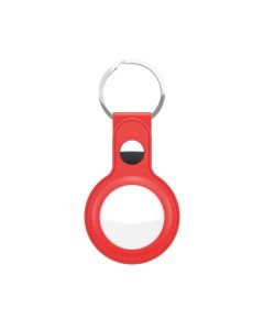 KeyBudz AirTag Keyring Lederetui Schutzhülle für AirTag rot