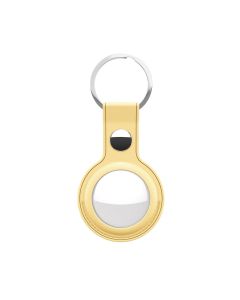 KeyBudz AirTag Keyring Lederetui für AirTag Pastellgelb
