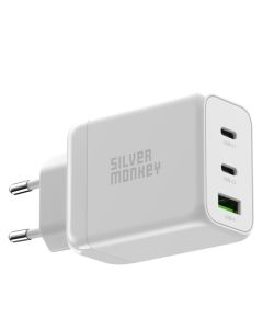 Silver Monkey Ladegerät GAN 65W USB-C PD USB A QC 3.0