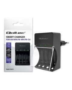 Qoltec Ladegerät für Ni-MH-Akkus Typ R03/AAA R6/AA 300 mA