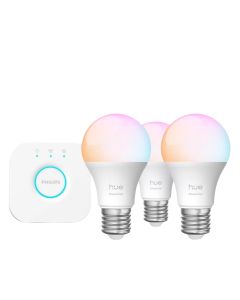 Philips Hue Essential Weiß und Farbambiente 3xE27+ Hue Bridge Glühbirne