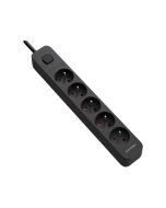 Silver Monkey Überspannungsschutzleiste 5 Steckdosen 16A/230V 1,5m schwarz