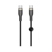 FIXED Geflochtenes USB-C/USB-C-Kabel 2 m 100 W schwarz