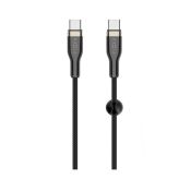 FIXED Geflochtenes USB-C/USB-C-Kabel 1,2 m 100 W schwarz