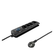 Qoltec Überspannungsschutzleiste - 4 Steckdosen, 2,5 m, schwarz
