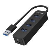 Unitek Hub USB-A, 4 Anschlüsse USB 3.1, aktiv, 10 W