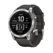 Garmin Fenix 7 Wi-Fi 47mm Metallgehäuse Silver Silikonarmband graph