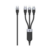 Unitek 3-in-1 USB-C Ladekabel 1,5m schwarz