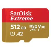 SanDisk 512GB microSDXC Extreme 190MB/s A2 C10 V30 UHS-I U3