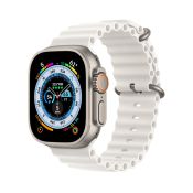 Apple Watch Ultra LTE 49 mm Titangehäuse Ocean Armband weiß