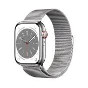Apple Watch Series 8 LTE 45 mm Edelstahlgehäuse silber Milanaise-A