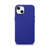 iCarer Litchi-Lederhülle für iPhone 14 Plus (MagSafe) Marineblau