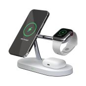 Tech-Protect A12 3in1 Magnetisches kabelloses MagSafe-Ladegerät weiß