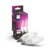 Philips Hue HUE White and Color Ambiance Doppelpack E14 Lampe 470lm