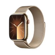 Apple Watch 9 LTE 45mm Edelstahl gold Milanaise-Armband gold