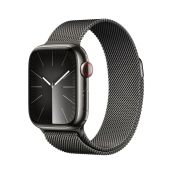 Apple Watch 9 LTE 41mm Edelstahl graphit Milanaise-Armband graphit