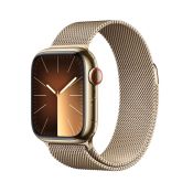 Apple Watch 9 LTE 41mm Edelstahl gold Milanaise-Armband gold
