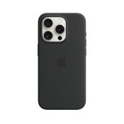 Apple iPhone 15 Pro Silikon Case mit MagSafe schwarz