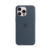 Apple iPhone 15 Pro Max Silikon Case mit MagSafe sturmblau