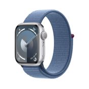 Apple Watch 9 GPS 41mm Aluminium silber Sport Loop winterblau