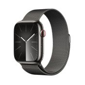 Apple Watch 9 LTE 45mm Edelstahl graphit Milanaise-Armband graphit