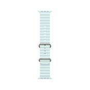 Apple Ocean Armband 44–49 mm, natürliches Titan/frostiges Blau