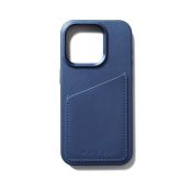 Mujjo FullLeatherWallet Case iPhone 15 Pro MagSafe blue