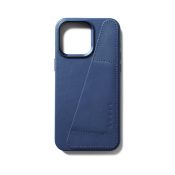 Mujjo FullLeatherWallet Case iPhone 15 Pro Max MagSafe blue