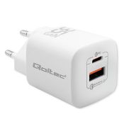 Qoltec GaN ULTRA 35W USB-C PD USB QC 3.0 Ladegerät