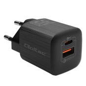 Qoltec GaN ULTRA 35W USB-C PD USB QC 3.0 Ladegerät
