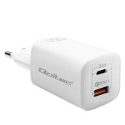 Qoltec GaN ULTRA 65W USB-C PD USB QC 3.0 Ladegerät