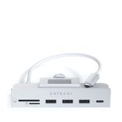 Satechi Klemmnabe für iMac (USB-C, 3x USB-A, Micro/SD) (Silber)