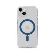 Holdit MagSafe Hülle iPhone 15/14/13 Jeansblau/Transparent