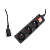 Gembird C14 – 3 FR-Buchsen, 16 A, 0,6 m