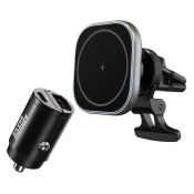 Silver Monkey 15-W-MagSafe-Halter + 30-W-USB-Autoladegerät