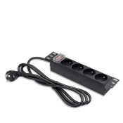 Qoltec Aluminium-PDU-Steckdosenleiste für RACK 10'' 1U 16A 4xFR