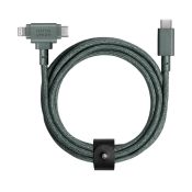 Native Union Gürtelkabel Duo USB-C – Lightning/USB-C 1,5 m schiefergrün
