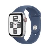 Apple Watch SE 2 44/Silbernes Aluminium/Blaues M/L-LTE-Armband