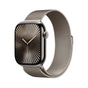 Apple Watch 10 42 mm/Titangehäuse Natur/Milanaise Armband Natur LTE