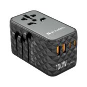 Verbatim Universeller Reiseadapter UTA-06 GaN III USB-C PD 100W QC