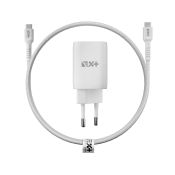NEXT ONE Schnelles 35W GaN 2xUSB-C Wandladegerät mit USB-C Kabel weiß