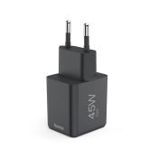 Hama GAN PD/QC SUPERMINI 45W PD/QC SCHWARZES WANDLADEGERÄT