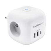 Qoltec Netzkabel Verlängerungskabel 6in1 3x AC/2x USB/1x USB-C PD 20