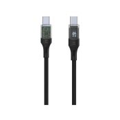 FIXED USB-C/USB-C Kabel mit Bildschirm 1,2m PD 100W schwarz