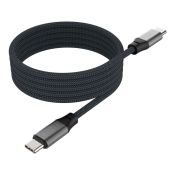 FIXED Magnetisches geflochtenes USB-C-auf-USB-C-Kabel 2m 240W Grau