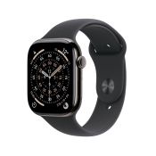 Apple Watch 11 46/Schiefergrau Titan/Schwarzes Armband S/M 5G