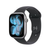 Apple Watch 11 42/Graues Aluminium/Schwarzes Armband M/L GPS